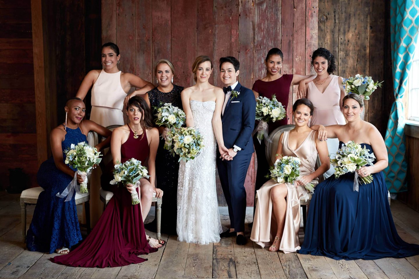 Bridal party at this camp-themed wedding weekend at Cedar Lakes Estate in Upstate NY, USA | Photo by Christian Oth Studios